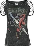 Rock Rebel by EMP Mujer Camiseta Gris con Recortes M