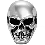 OIDEA Anillo Calavera Plata Hombre: Anillos de Acero Inoxidable Vintage Skull Rock Gótico Motero Punk Hipoalergénico Antialérgico Tallas 7-13 Joyas de Halloween - Para Uso Diario Regalos