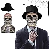 MITTRICH Máscara de Calavera de Halloween con Mandíbula Móvil, Máscara de Terror Realista 3D de Látex para Adultos, Halloween, Cosplay, Fiesta, Carnaval y Disfraces