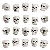 20 Piezas Calaveras de Halloween cráneos de Aspecto Realista Mini Cabezas de Miedo de Halloween Esqueleto Humano Cabeza de cráneo de plástico para la Fiesta de Halloween casa Foto Prop decoración