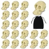 Aoriher 20 Mini Cabezas de Calavera de Plástico Calavera Halloween Calavera de Esqueleto Realista Cabeza de Esqueleto Calavera de Cabeza de Esqueleto Humano Juguete Calavera Falsa Truco Halloween
