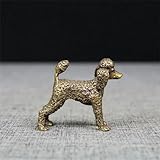 MANGOUSONG Decoración del hogar de latón, 4,5 x 4 x 1,9 cm, de cobre puro, estatua de perro Feng Shui, adorno de bronce de caniche de pie, decoración de escritorio de la suerte
