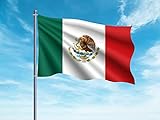 OEDIM Bandera de México | 150x85cm | Reforzada y con Pespuntes | Bandera con 2 Ojales Metálicos y Resistente al Agua