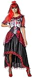 RUBIES Disfraz La Catrina para mujer, Vestido impreso y diadema con velo, Oficial Rubies para Halloween, Carnaval, Fiestas y cumpleaños