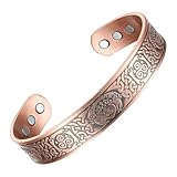 Pulsera de cobre puro para hombre,Pulsera de cobre | Pulsera de puño,Pulsera de cobre Fuerza Magnética Ajustable Brazaletes Joyería para Decoración