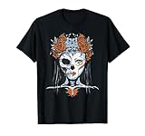 Calavera Mujer Dia de Muertos Mujer Sugar Skull Camiseta