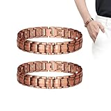 Pulsera Magnética, 2 Piezas Pulsera De Cobre Puro Hombre, Pulseras De Cobre Macizo Con Imanes Potentes Doble Fil a, Para Correr, Practicar Deporte, Ir Al Gimnasio, Entrenar O Viajar