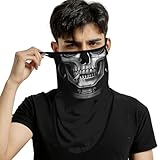 ShopINess Pañuelo Calavera con Orejeras Unisex – Bandana Motero para Cara y Cuello, Braga Cuello Moto Hombre Mujer, Máscara Calavera para Halloween, Esquí, Snowboard y Outdoor (Bandido)
