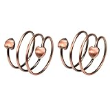 Anillo de cobre puro con forma de corazón 99.9% ~ Anillo de cobre ajustable para dedo ~ Juego de 2 anillos de cobre ajustables