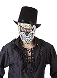 El Día de los Muertos Rubies Máscara Katrin Skull para adultos, Máscara Esqueleto, Oficial Rubies para Halloween, Carnaval y Fiestas
