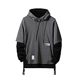 GURUNVANI Sudadera con Capucha para Hombre con Capucha de Color en Contraste con Capucha para Hombre