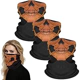 KIRZAX 3 Piezas Pasamontañas de Calavera,Mascarilla Multifuncional,Braga Respirable de Poliéster para Cuello,Esqueleto Tubo máscaras para Moto Piscina equitación y por Hallowmas