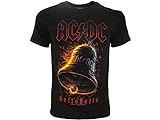 Camiseta ACDC para hombre AC/DC AC DC Original Hells Bells Oficial Negra Camiseta Campane Hard Rock, Negro , XL