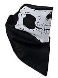 Miobo Bandana, pañuelos para el cuello, 100% algodón, talla única 55 x 55 cm, Esqueleto Negro, medium