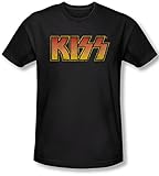 Kiss - Hombre Clásico Slim Fit Camiseta, X-Large, Black