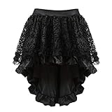 Grebrafan Steampunk Falda Mujeres Gótico para Cosplay (EUR(32-34) S, Negro)