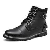 Bruno Marc Botas Moto Hombre Botines Hombre Militares Botas de Combate Tacticas con Forro Calido,Size 44,Negro,Philly_10