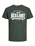 Jack & Jones Jjelogo tee SS O-Cuello 1 Col Mel Aw23 Sn Camiseta, Mountain View/Detalles: Melange, L para Hombre