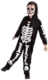 Rubies Disfraz Esqueleto para niños, Jumpsuit con estampado esqueleto brilla en la oscuridad, Oficial Rubies para Halloween, Carnaval, Navidad