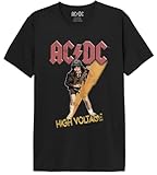 AC/DC MEACDCRTS053 Camisetas, Negro, L para Hombre
