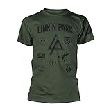 Linkin Park Camiseta Parches Hombre Verde, forro polar verde con licencia oficial de star wars silent one crew., Small