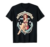 Anclado Con Estilo Pinup Retro Ancla Camiseta
