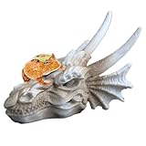 Decoración del Cráneo del Dragón - Gótico Dragón Calavera | Figura De Mascotas De Jardín | 90 G De Adorno De Estatua para Mascotas De Acuario | Decoración De La Estatua De Resina | Tistana De Pescado
