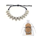 XFSRG Pulsera Mujer Halloween Calaveras Pulsera Ajustable Moda Punk Bisutería Joyería para Mujer Diseño Único y Elegante