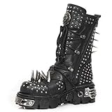 Botas Hombre NEW ROCK Metallic Collection Pinchos Tachuelas Heavy Punk Spike Boots Black M.1535-S1 (numeric_42)