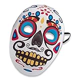 Acan Tradineur - Máscara de calavera mexicana para Halloween - Fabricado en plástico - Complemento para disfraces de Halloween - 25 x 19 x 7 cm