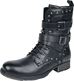 Rock Rebel by EMP Hombre Botas negras con cremallera y correas EU47