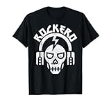 Rockero Niño, Rockero Calavera con Auriculares Camiseta