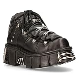 New Rock Botines Unisex 106 S1 Negros Metalizados con Plataforma Estilo Gótico Punk 12