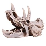 Fdit Resina dinosaurio triceratops imitación cráneo modelo de esqueleto simulado hogar oficina pantalla decorativa artesanía caja decoración