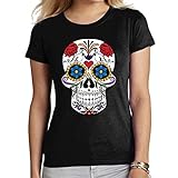 the Fan Tee Camiseta de Mujer Skull Calavera Mexico Halloween 041 L