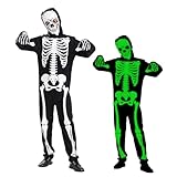 XiLayNeen Disfraz de Esqueleto para Niños,Disfraz Halloween Niño,Disfraces de Halloween de Esqueleto Que Brillan en la Oscuridad para Carnaval Cosplay Fiesta