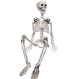XONOR 90 cm Posable Halloween Cuerpo Completo Esqueleto Props Huesos Humanos Realistas con articulaciones movibles para decoración de fiesta de Halloween