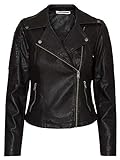 NAME IT Nmrebel L/s PU Jacket-Noos Chaqueta, Negro (Black), 42 (Talla del Fabricante: X-Large) para Mujer