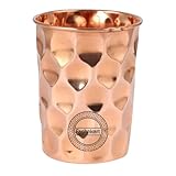 Vasos de cobre puro para beber agua, salud ayurvédica, vasos de cobre puro, 300 ml (diamante)