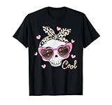 Linda calavera con gafas de sol para niñas y mujeres Camiseta