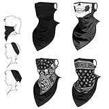 flintronic Seda de Hielo Bandanas con Ganchos, 4Pcs MulticolorBufanda Cara Rave PasamontañAs Polainas De Cuello Tela De Polvo Lavable Viento Motocicleta MáScara Mujeres Hombres