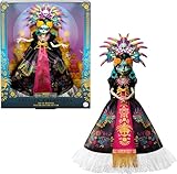 Monster High Día de Muertos 2025 Skelita Calaveras Muñeca Coleccionable con Vestido de inspiración Azteca y llamativos Accesorios como un Tocado y un Collar, JDR63