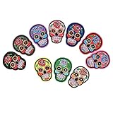 COHEALI 11 Piezas De Calavera En La Espalda De Ropa De Calavera Pequeño Los Niños Planchan Adhesivo Termofusible Hierro En Calavera Pegatina Esqueleto