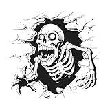 Vinilos Decorativos De Calavera De Halloween,Calcomanías De Pared De Calavera - Pegatinas de esqueleto de Halloween,Pegatinas de inodoro de terror de, calcomanías de vidrio de casa encantada