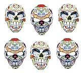 6 Máscara Catrina Flores, Máscara Calavera Mexicana Fieltro Eva Suave. Mascara Dia De Los Muertos Mujer, Mascara Halloween Mujer, Accesorio Decoracion Halloween, Color Al Azar