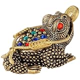 Estatua de Sapo de Cobre Decorativa para Oficina y Hogar Adorno de Feng Shui Escultura Pequeña de Rana Adorno de Escritorio Diseño Exquisito Prosperidad