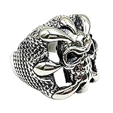 FRCOLOR Anillo De Acero De Titanio Con Calavera Para Hombre Anillo De Moda Con Mano De Esqueleto De Calavera Para Hombre Punk De Acero Inoxidable