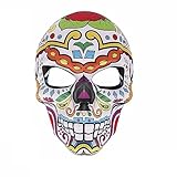 BaronHong Máscara de calavera de azúcar del Día de los Muertos, máscara de Halloween, para cosplay, fiesta mexicana, accesorio de disfraz (estampado floral, M)