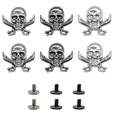 Niuhong 6 Pcs Hacer Caracoles Calavera Tapón Rosca Calavera 3D Tachuelas Cuero Decoran Punk Cool Reparaciones Manualidades Bricolaje Tornillos Bolso Monedero Ropa Decoración Zapatos (D)