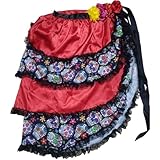 Falda De Halloween, Vestido De Esqueleto De Calavera De Azúcar, Faldas del Día De Los Muertos, Falda De Baile De Calavera En Capas, Faldas Largas con Lazo, Fiesta, Festival para Mujeres
